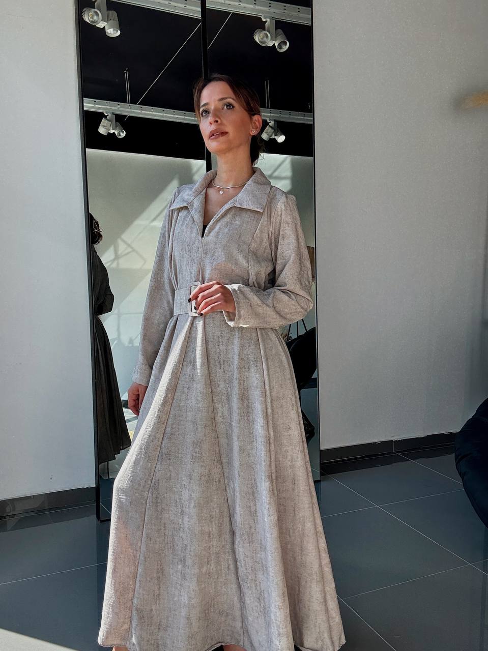 Robe Longue Ample Avec Poches et Ceinture - Fenomen Paris
