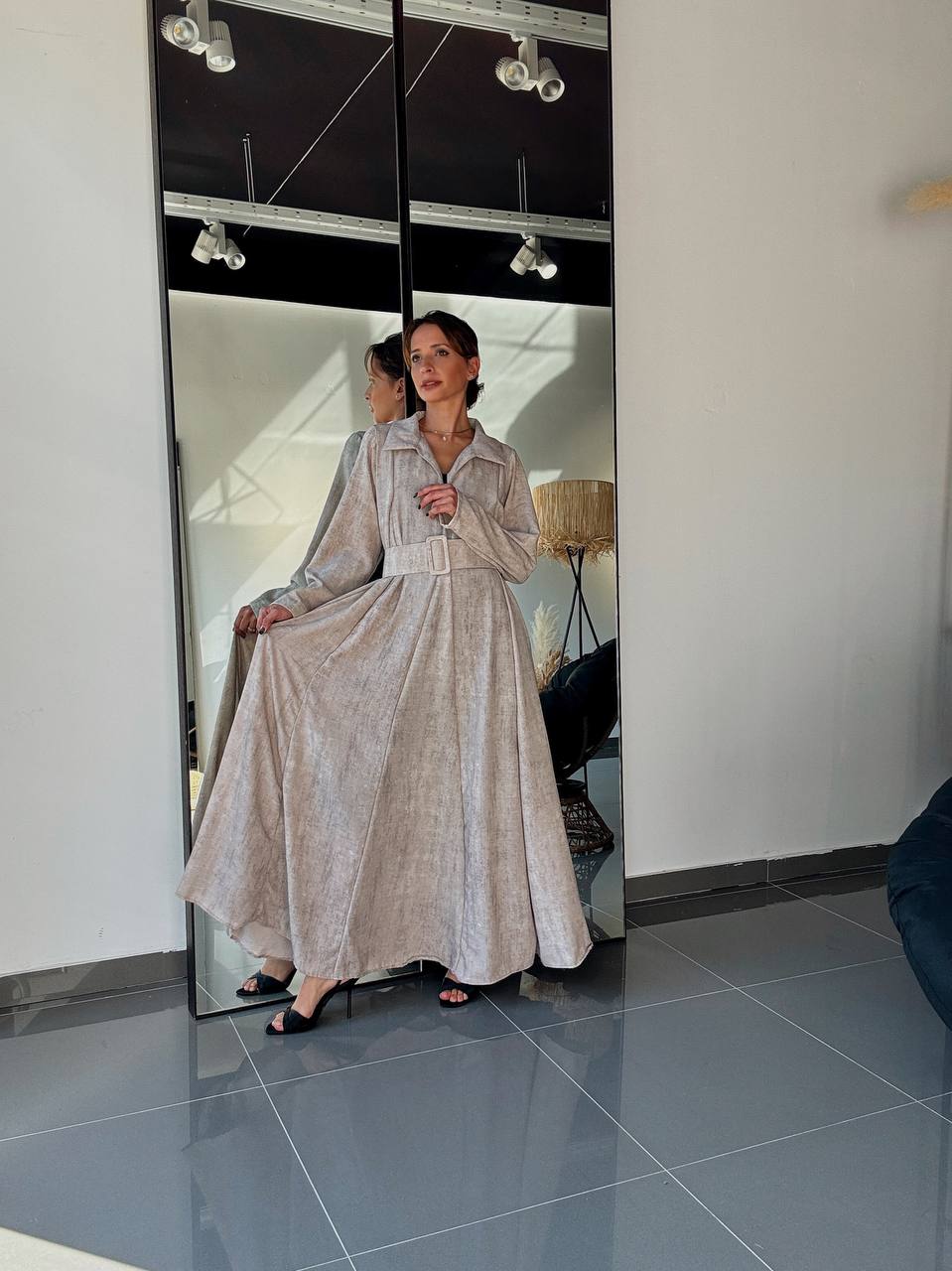 Robe Longue Ample Avec Poches et Ceinture - Fenomen Paris