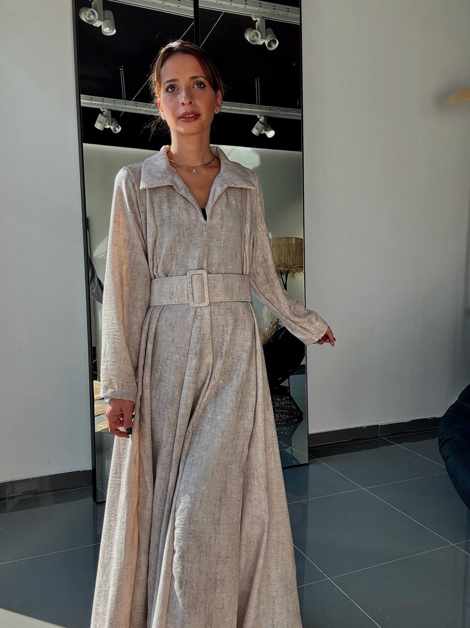 Robe Longue Ample Avec Poches et Ceinture - Fenomen Paris