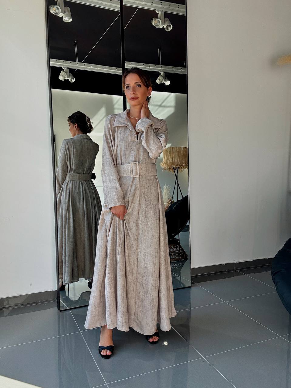 Robe Longue Ample Avec Poches et Ceinture - Fenomen Paris