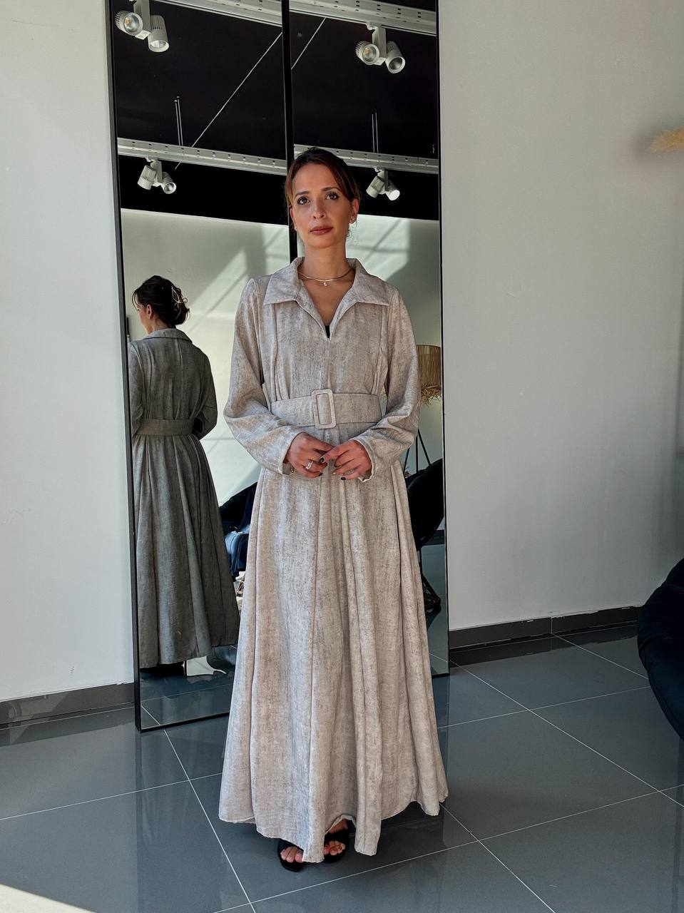 Robe Longue Ample Avec Poches et Ceinture - Fenomen Paris