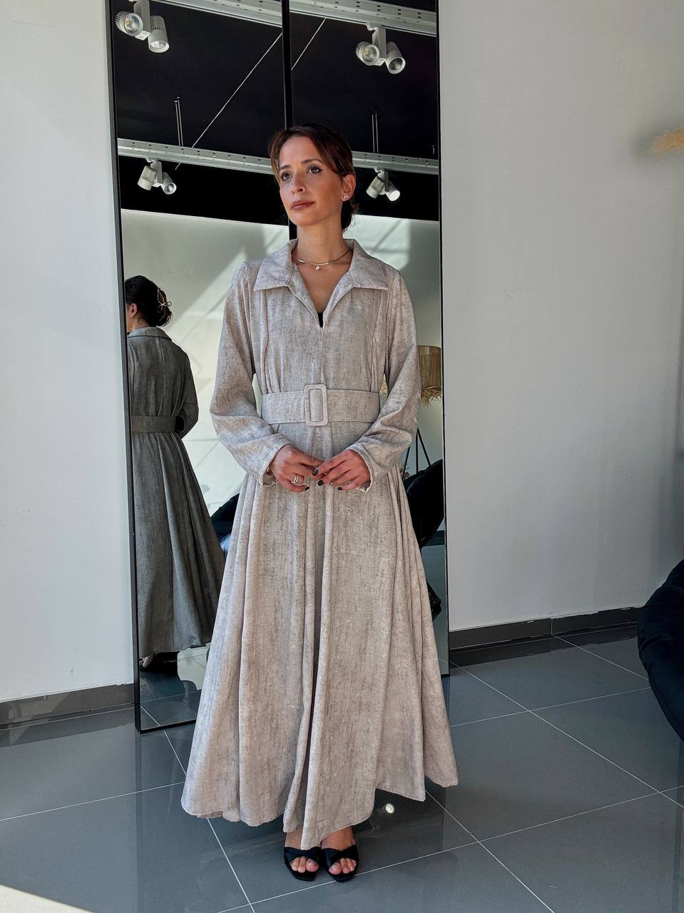 Robe Longue Ample Avec Poches et Ceinture - Fenomen Paris