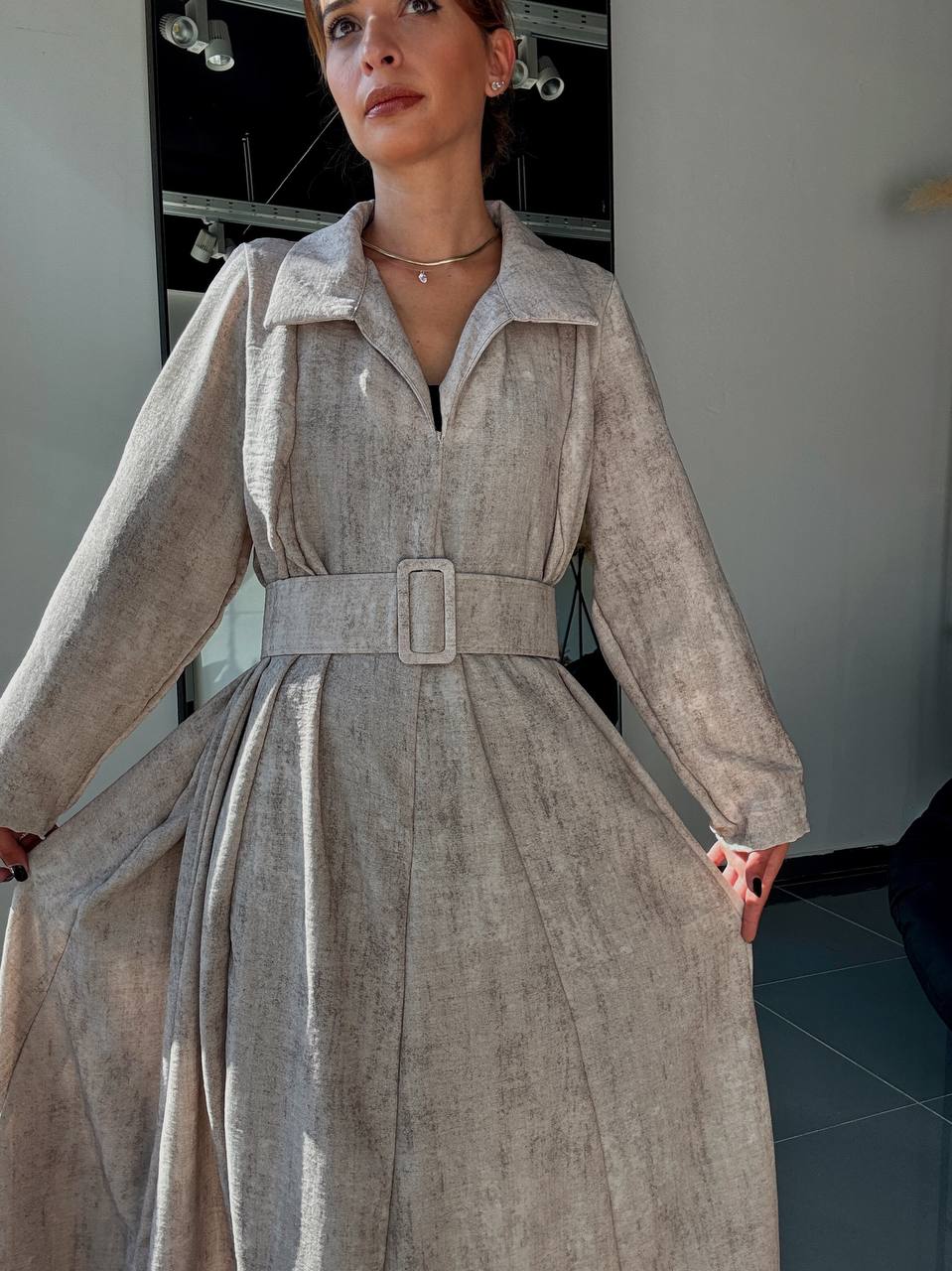 Robe Longue Ample Avec Poches et Ceinture - Fenomen Paris
