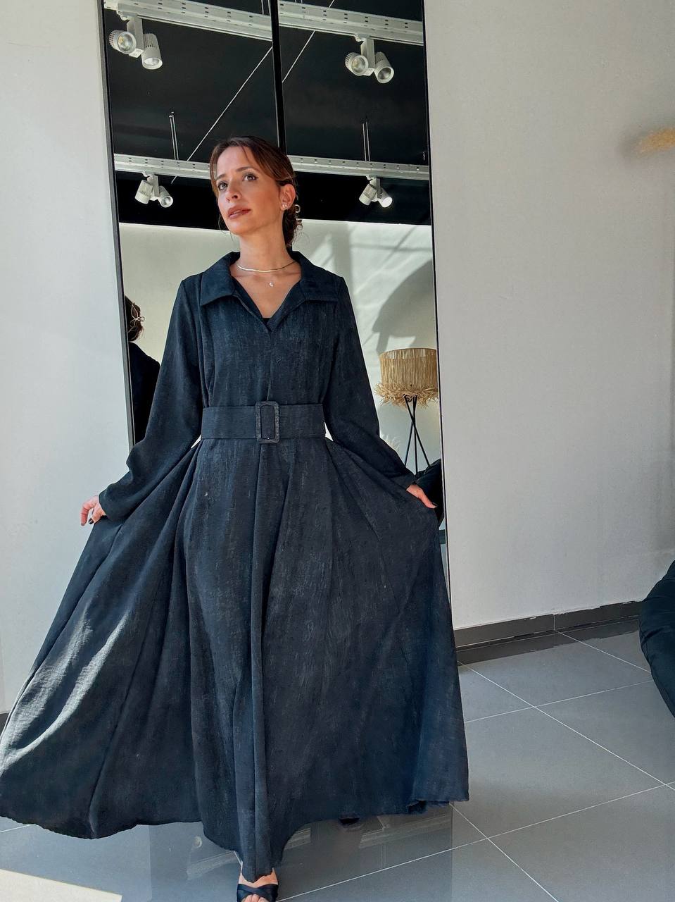 Robe Longue Ample Avec Poches et Ceinture - Fenomen Paris
