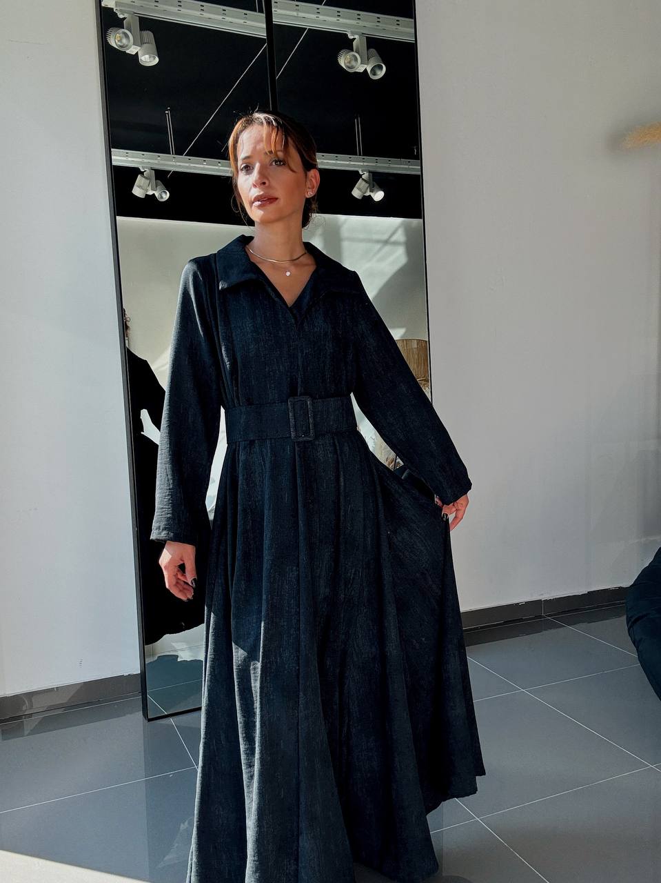 Robe Longue Ample Avec Poches et Ceinture - Fenomen Paris