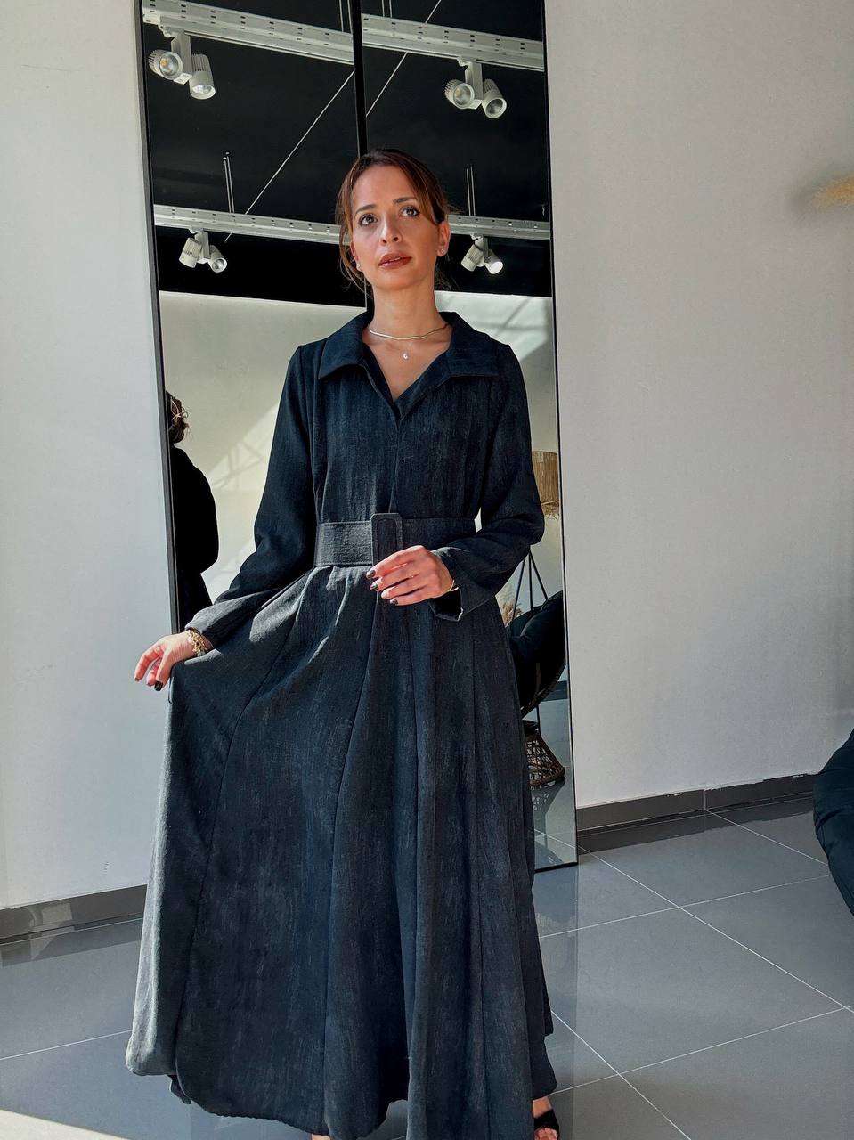 Robe Longue Ample Avec Poches et Ceinture - Fenomen Paris