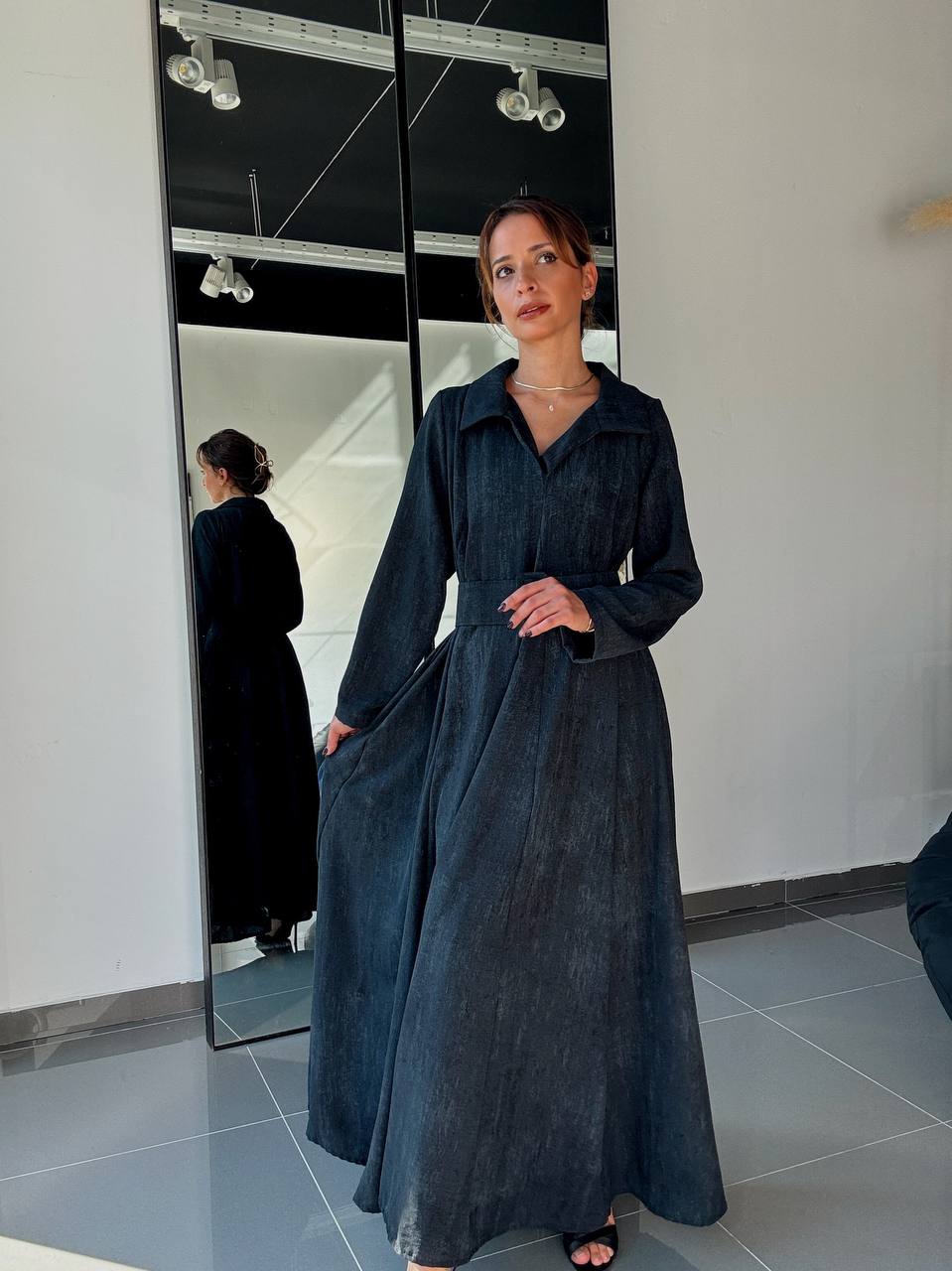 Robe Longue Ample Avec Poches et Ceinture - Fenomen Paris