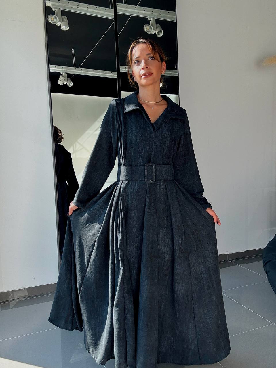 Robe Longue Ample Avec Poches et Ceinture - Fenomen Paris
