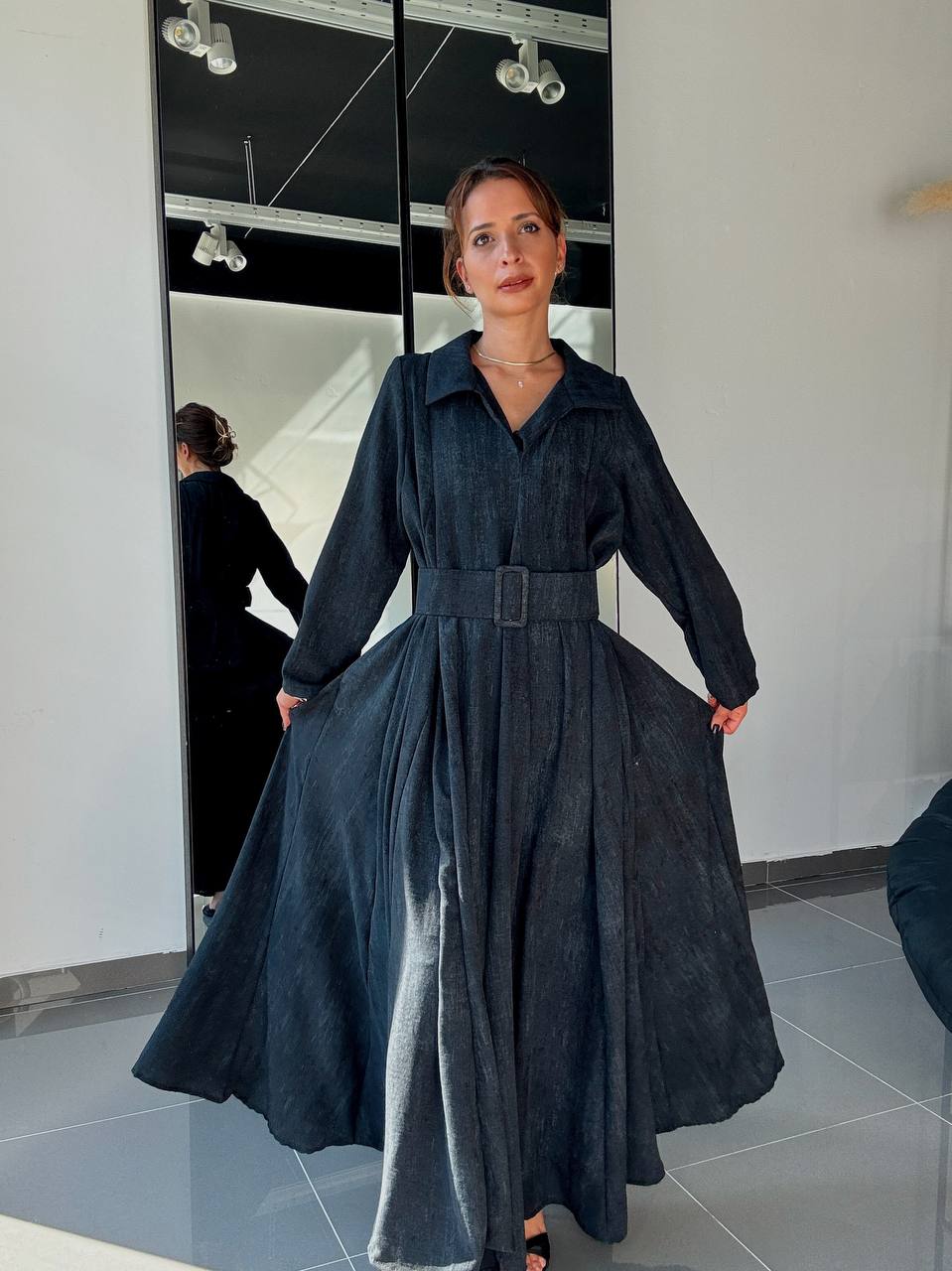 Robe Longue Ample Avec Poches et Ceinture - Fenomen Paris