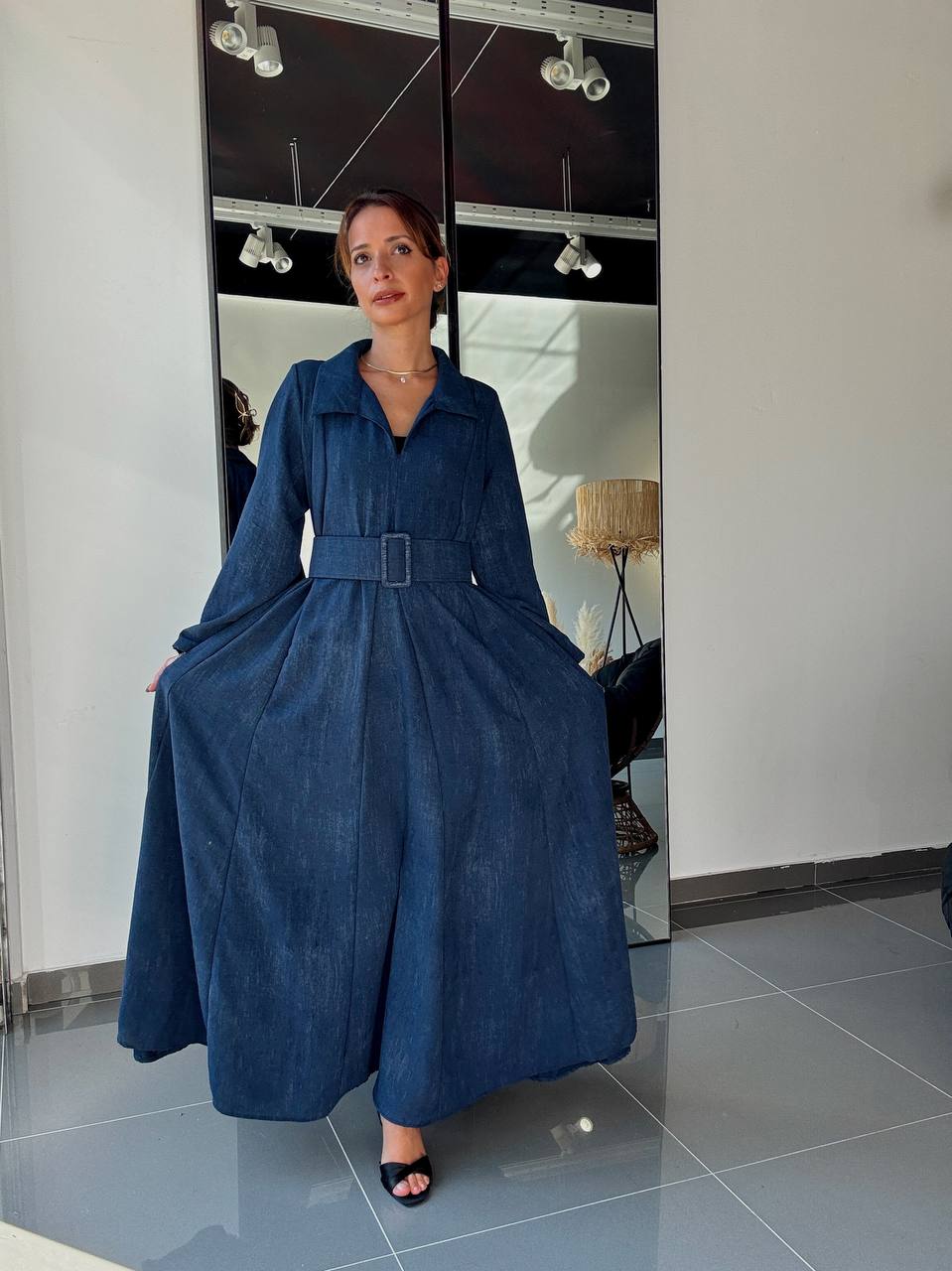 Robe Longue Ample Avec Poches et Ceinture - Fenomen Paris