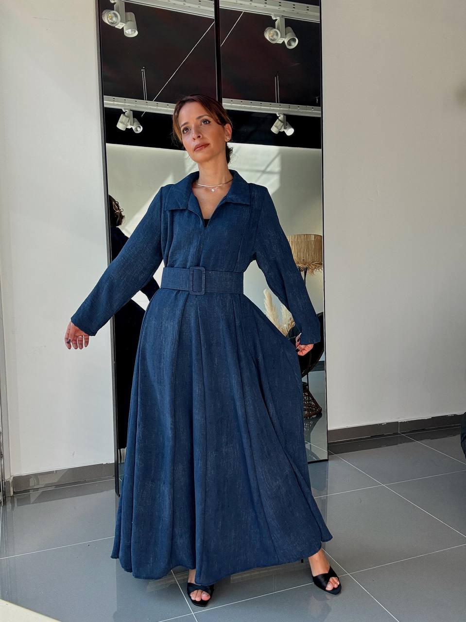Robe Longue Ample Avec Poches et Ceinture - Fenomen Paris