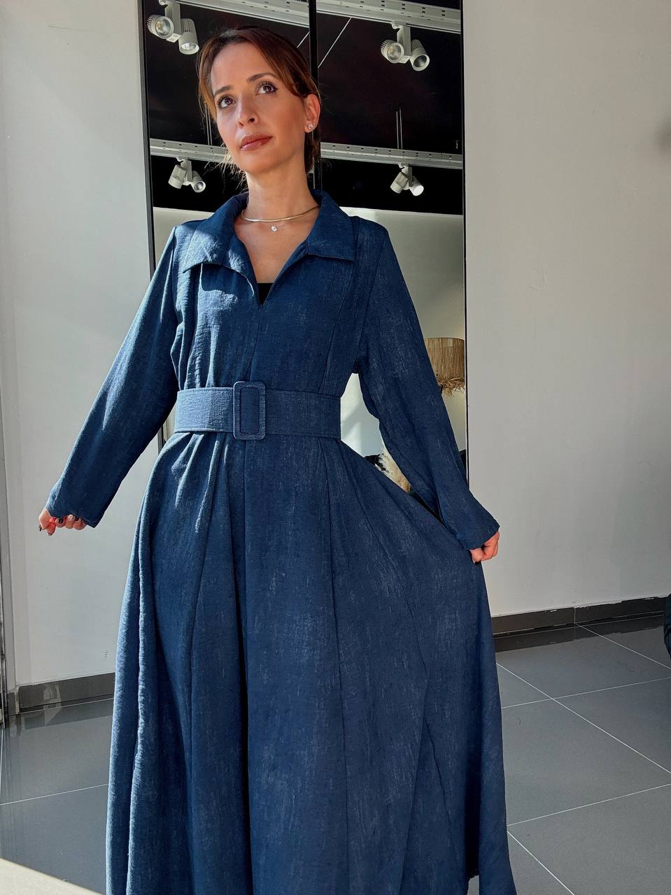 Robe Longue Ample Avec Poches et Ceinture - Fenomen Paris