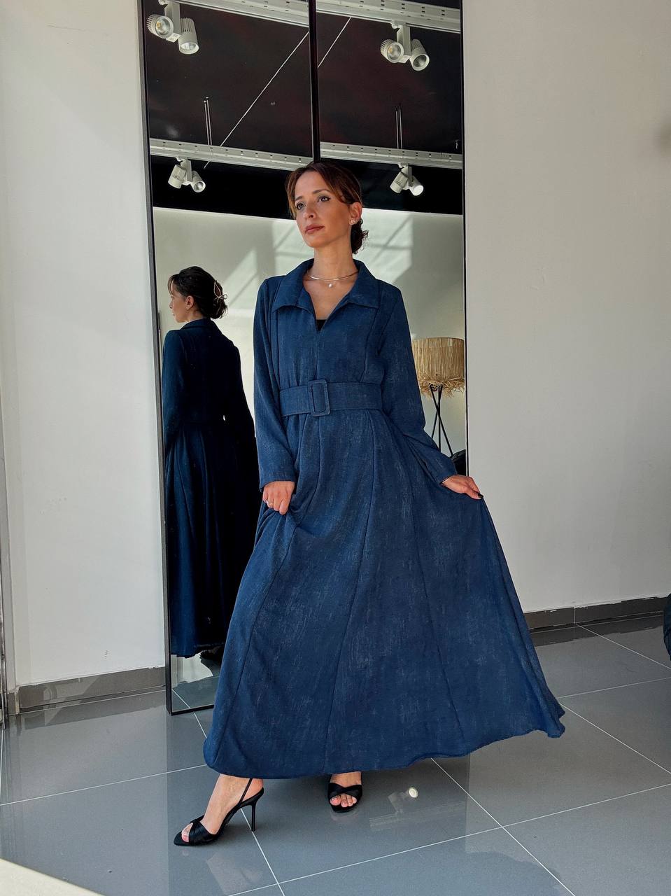 Robe Longue Ample Avec Poches et Ceinture - Fenomen Paris