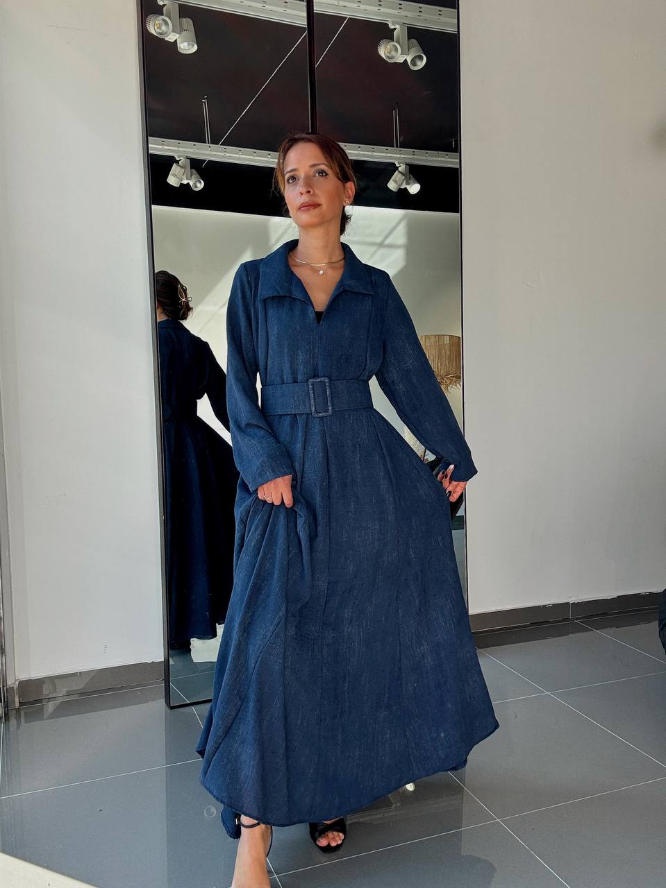 Robe Longue Ample Avec Poches et Ceinture - Fenomen Paris
