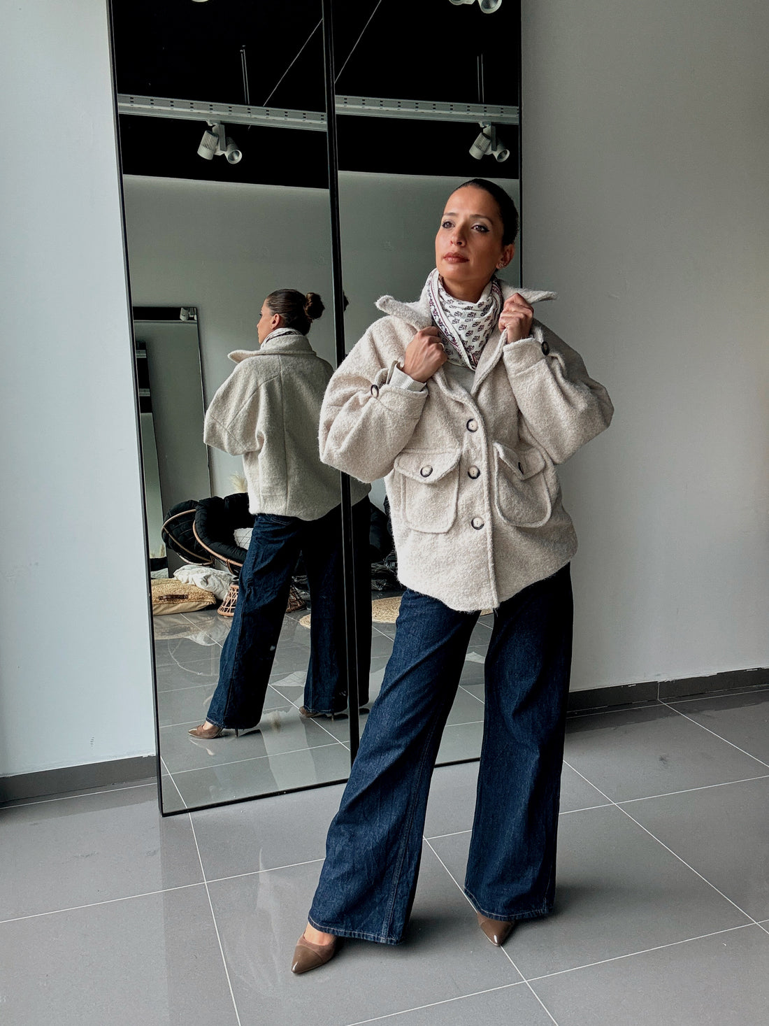 Manteau texturé avec grandes poches - Fenomen Paris