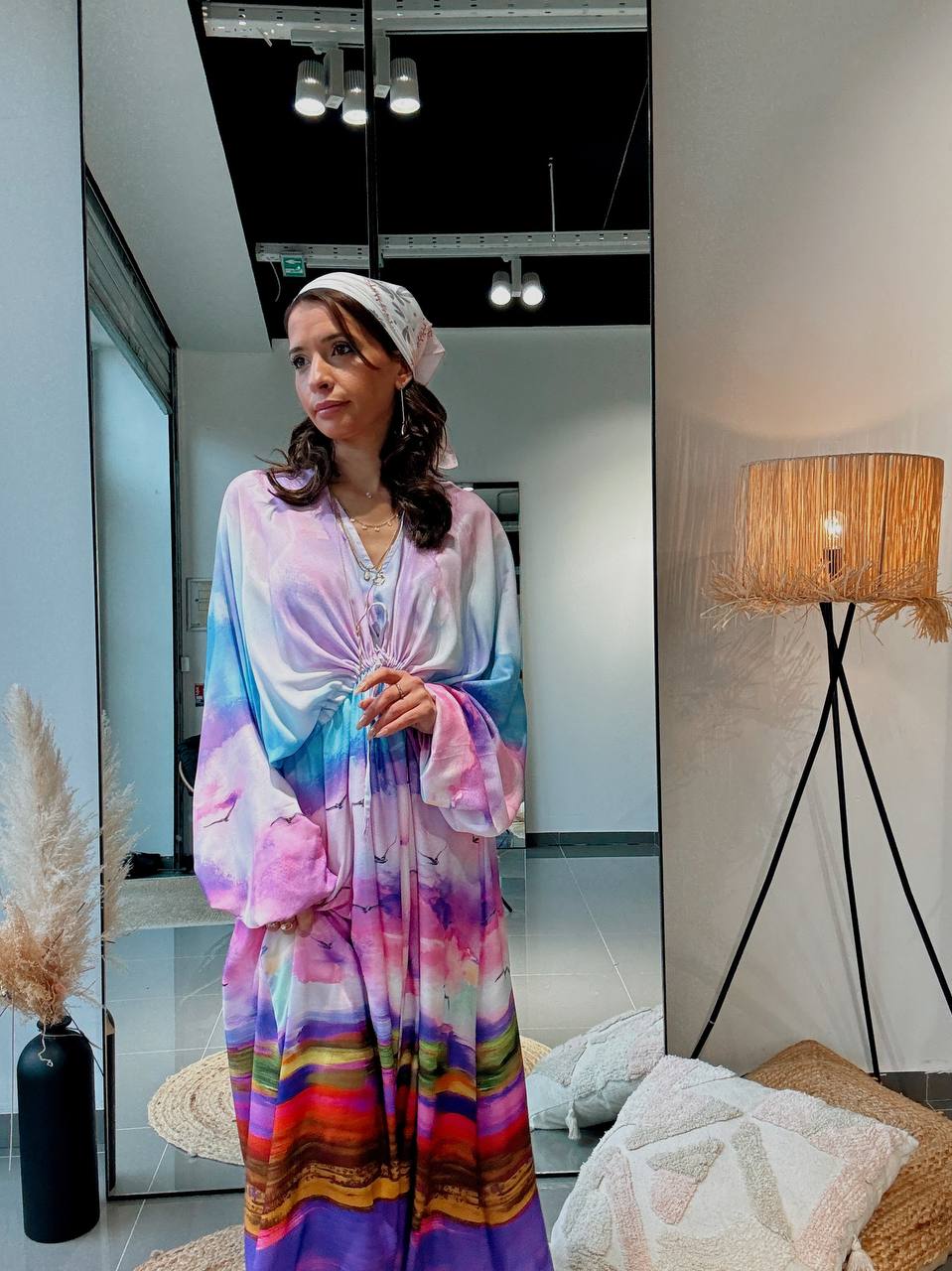Robe longue “Aurora Viscose” – Fluidité & Couleurs Artistiques-violet - Fenomen Paris