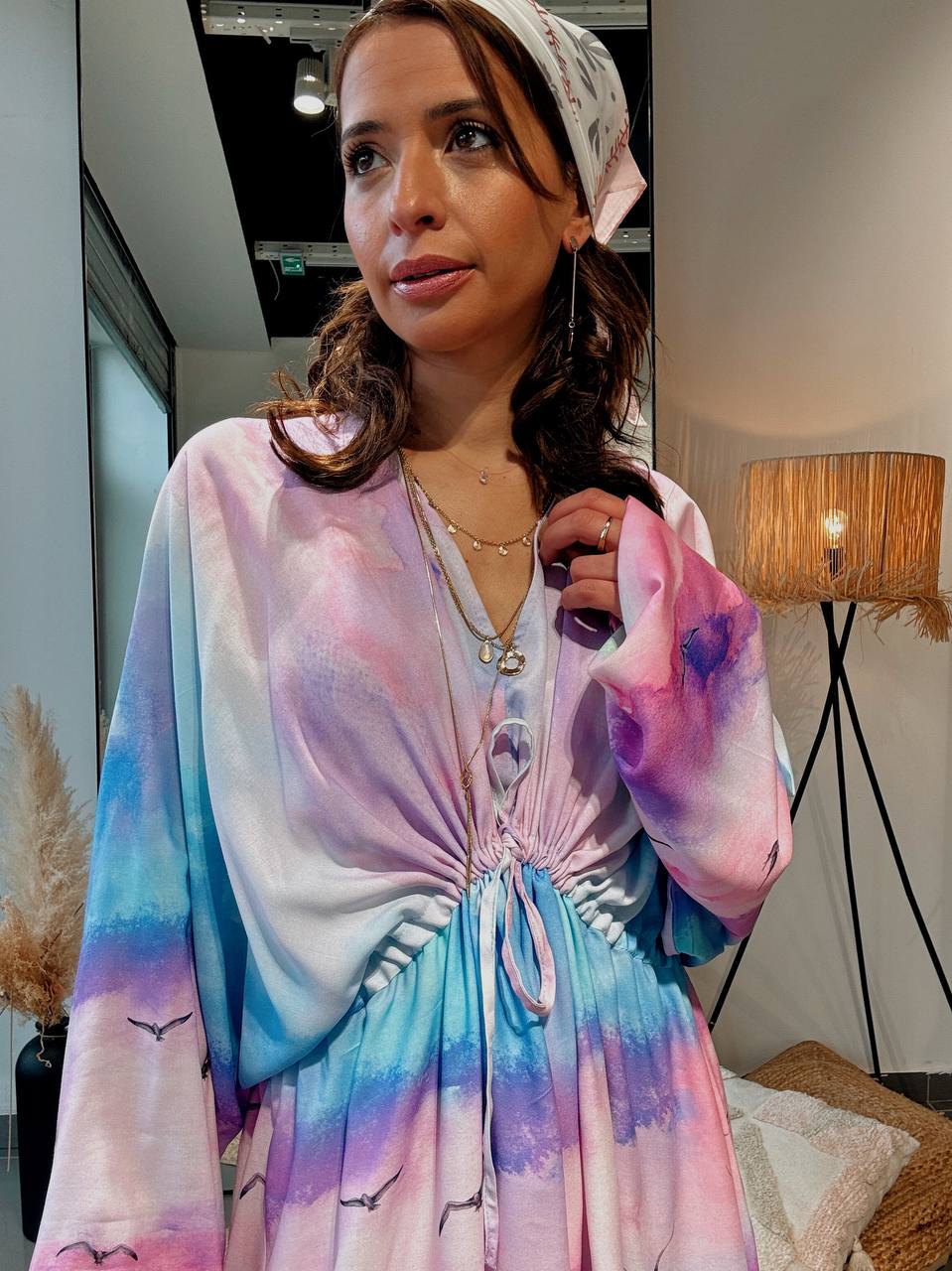 Robe longue “Aurora Viscose” – Fluidité & Couleurs Artistiques-violet - Fenomen Paris