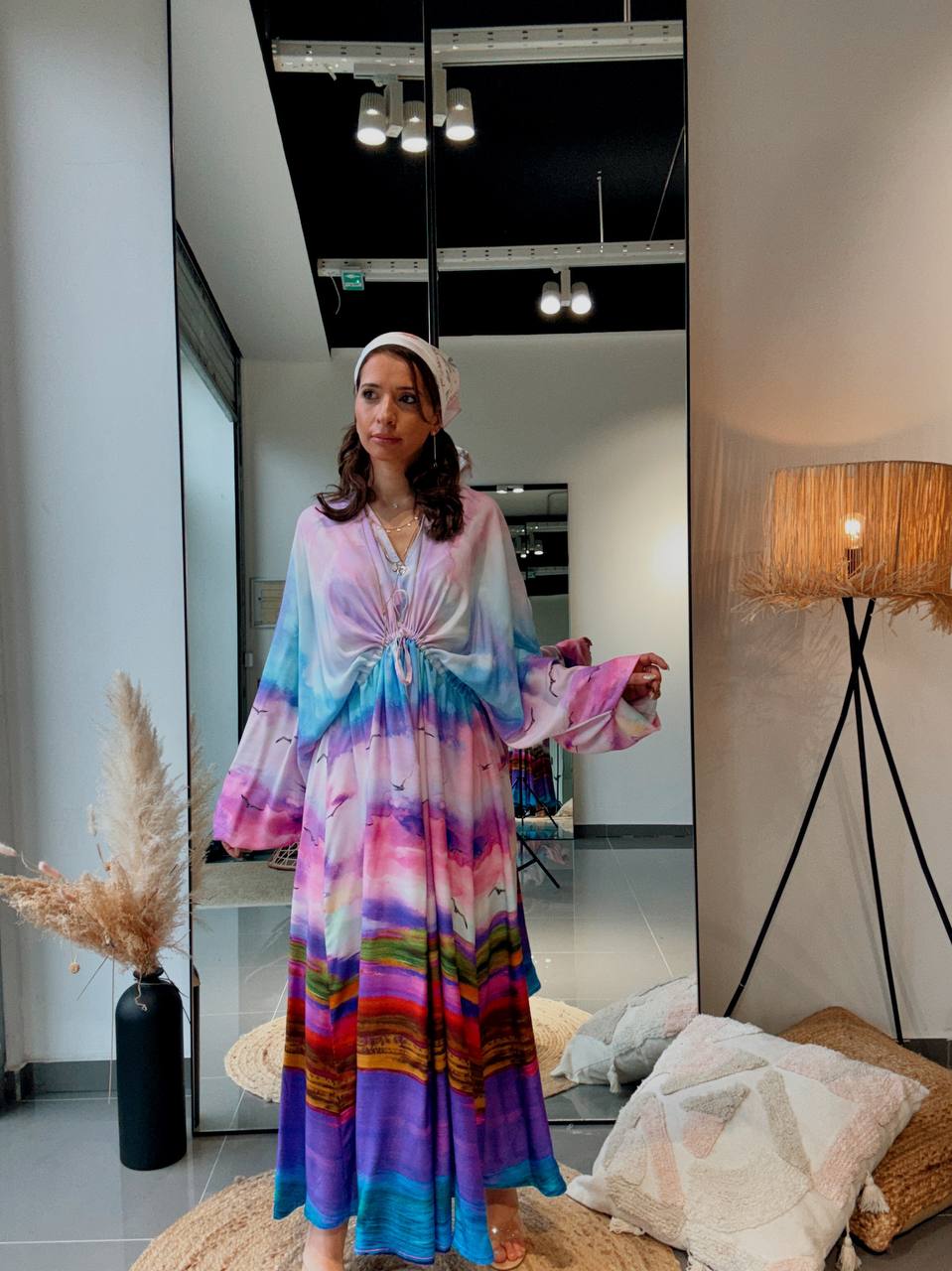 Robe longue “Aurora Viscose” – Fluidité & Couleurs Artistiques-violet - Fenomen Paris