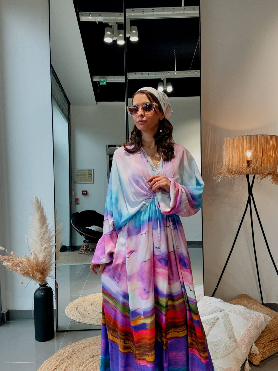 Robe longue “Aurora Viscose” – Fluidité & Couleurs Artistiques-violet - Fenomen Paris