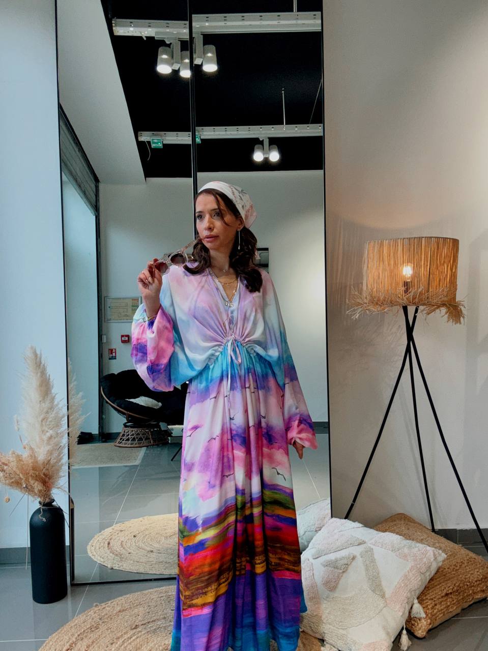 Robe longue “Aurora Viscose” – Fluidité & Couleurs Artistiques-violet - Fenomen Paris