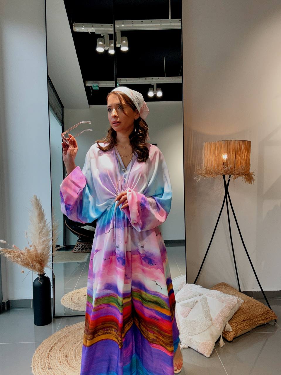 Robe longue “Aurora Viscose” – Fluidité & Couleurs Artistiques-violet - Fenomen Paris
