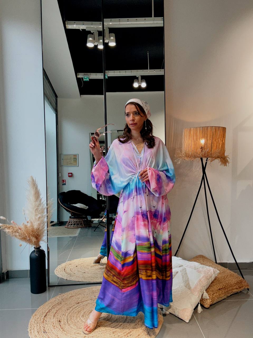 Robe longue “Aurora Viscose” – Fluidité & Couleurs Artistiques-violet - Fenomen Paris