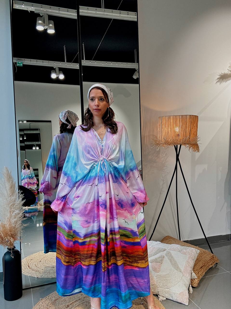 Robe longue “Aurora Viscose” – Fluidité & Couleurs Artistiques-violet - Fenomen Paris
