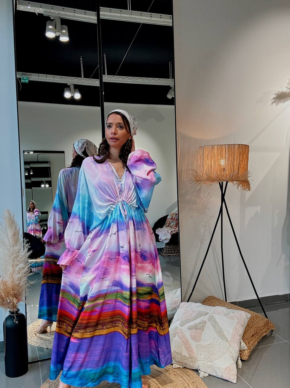 Robe longue “Aurora Viscose” – Fluidité & Couleurs Artistiques-violet - Fenomen Paris