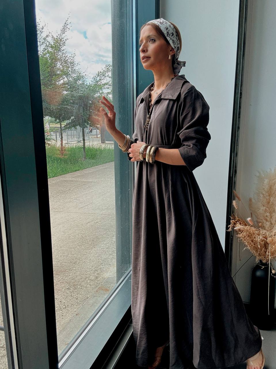 Robe Longue Élégance Bohème Marron – Coupe Évasée