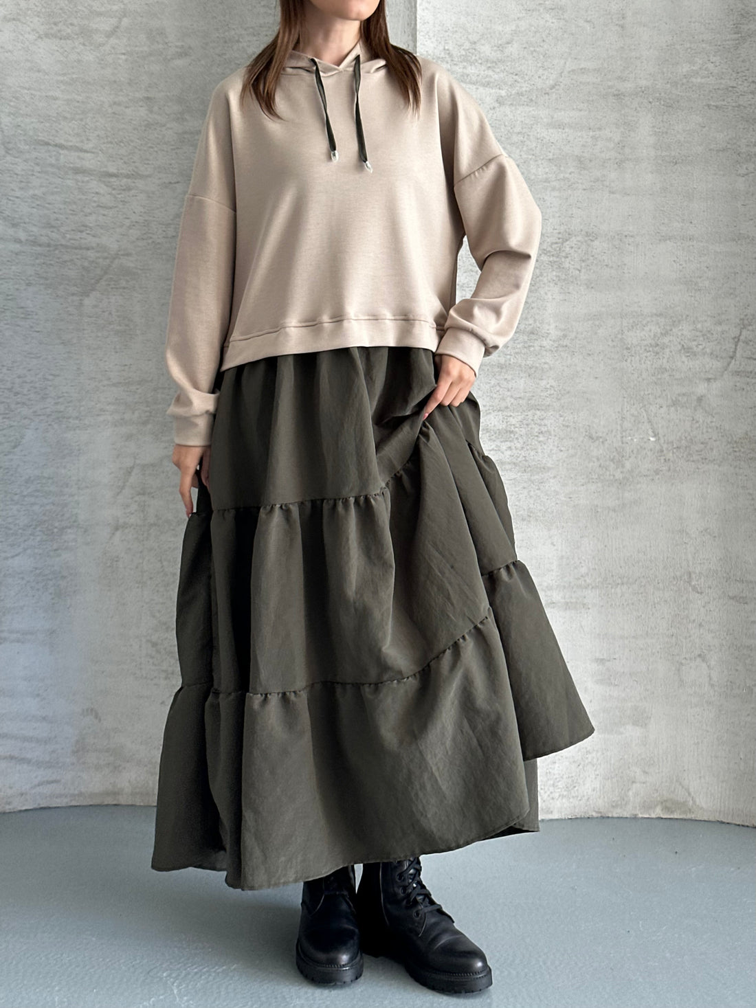 Robe Longue Bicolore a capuche – Style Décontracté & Élégant - Fenomen Paris