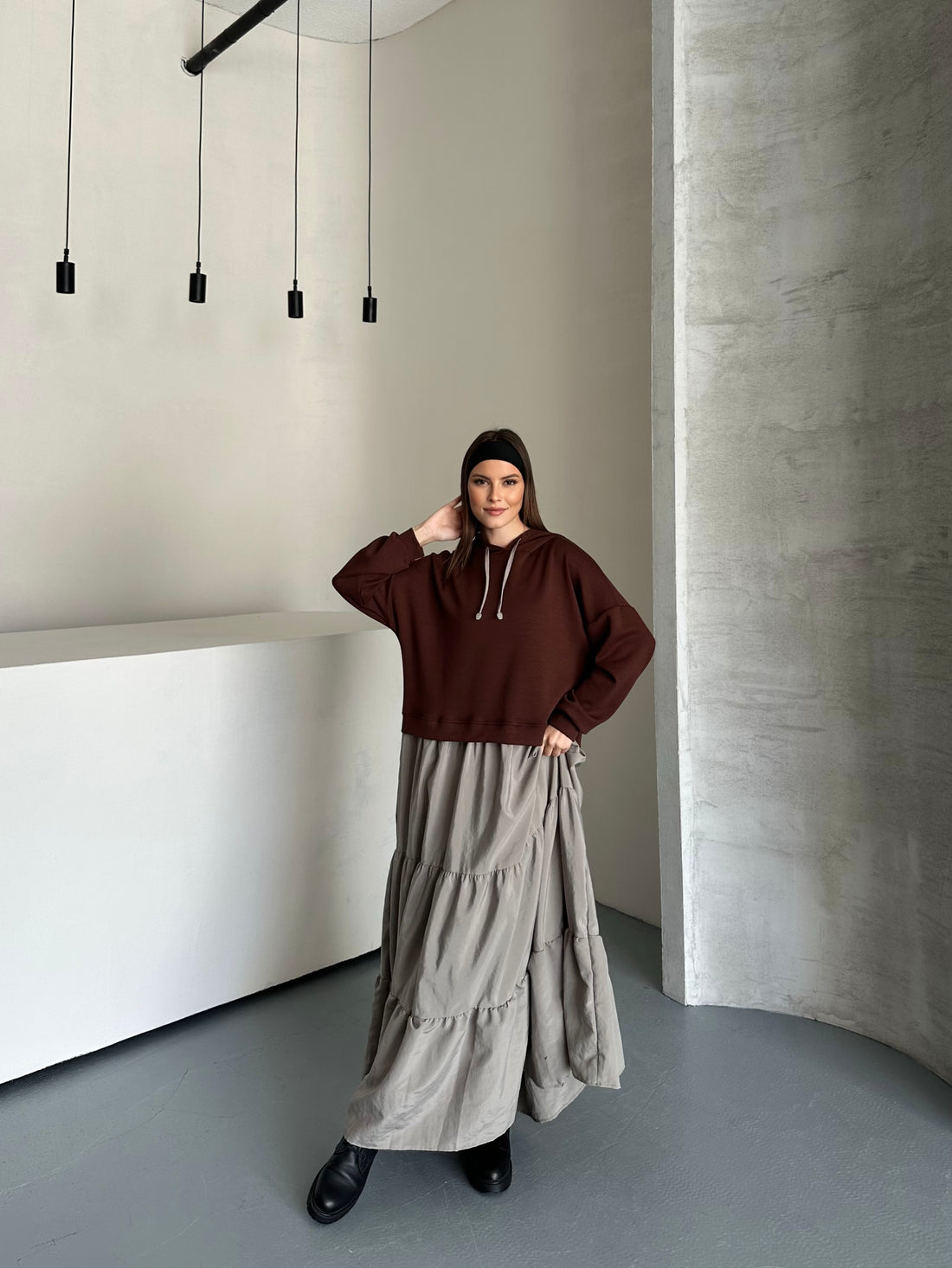 Robe Longue Bicolore a capuche – Style Décontracté & Élégant - Fenomen Paris