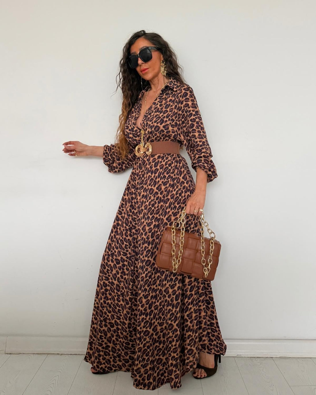 Robe Longue Léopard Fluide