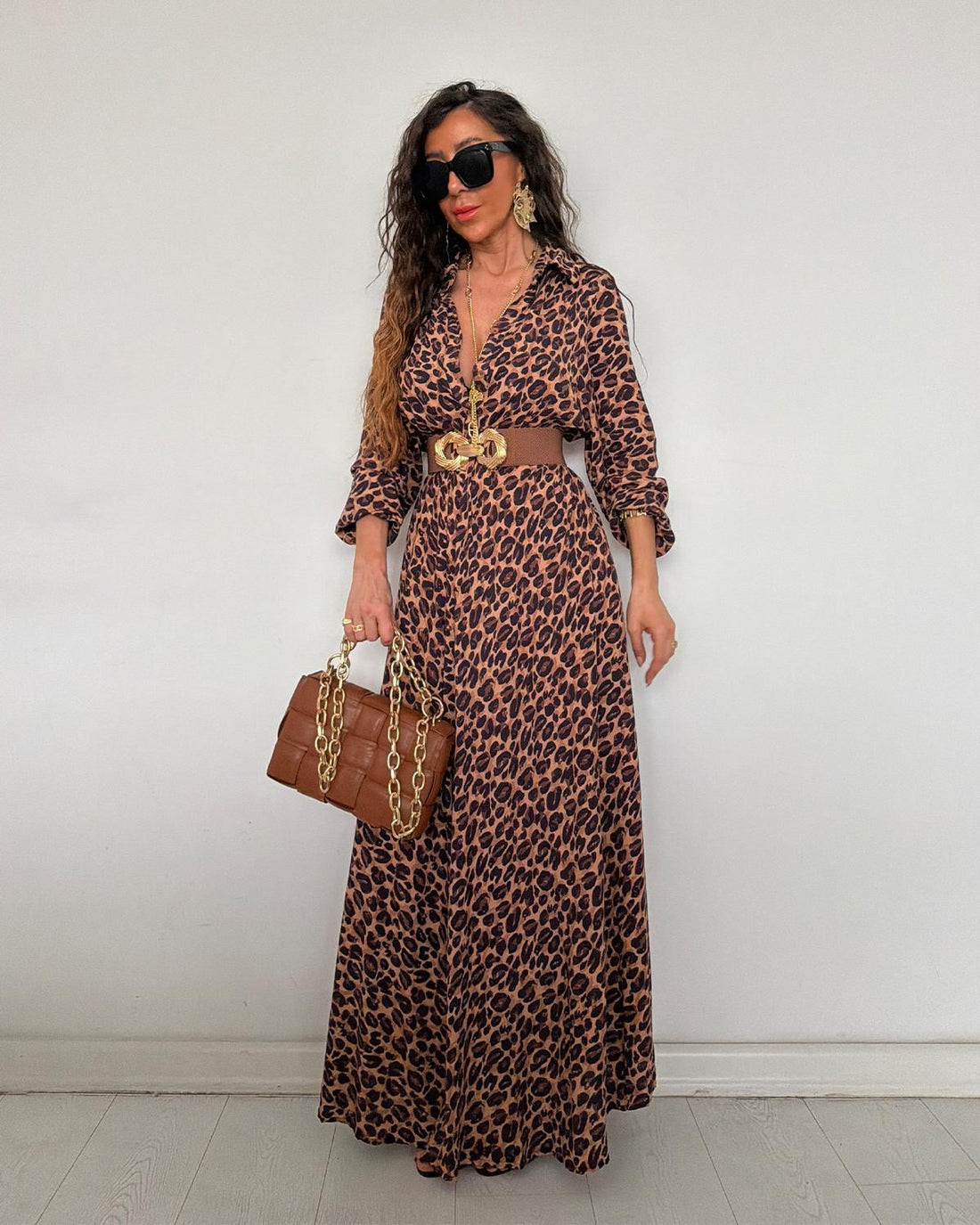 Robe Longue Léopard Fluide