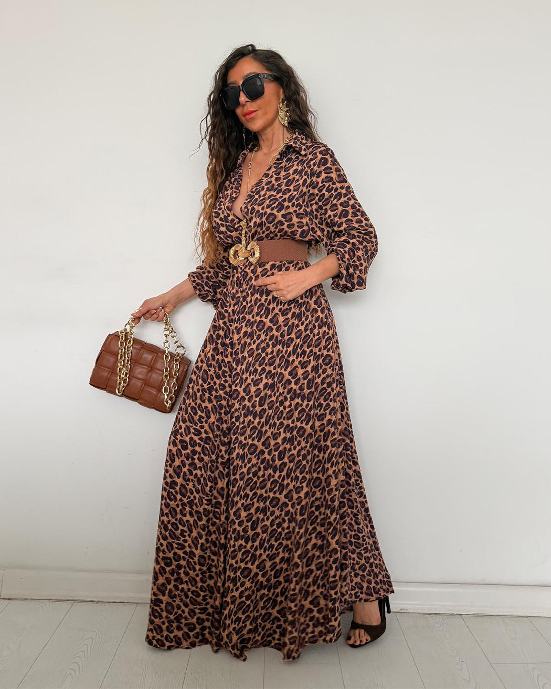 Robe Longue Léopard Fluide