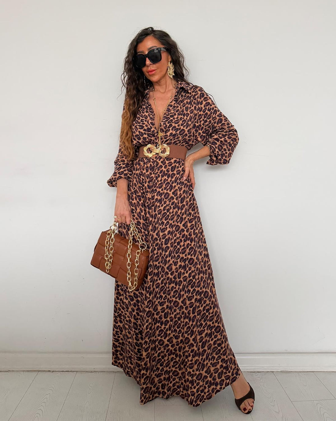 Robe Longue Léopard Fluide