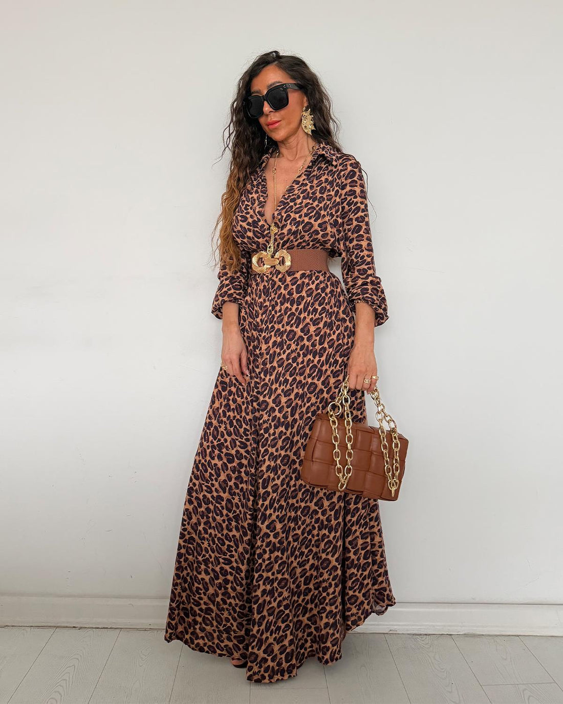 Robe Longue Léopard Fluide