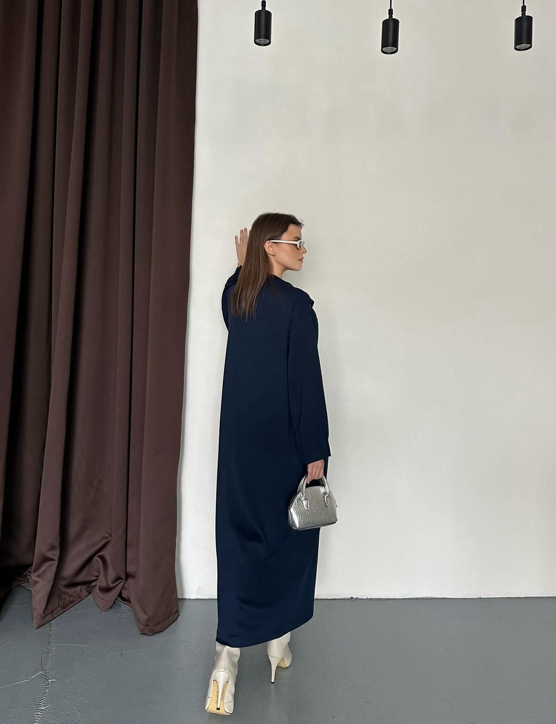 Robe Longue Oversize à Zip Asymétrique