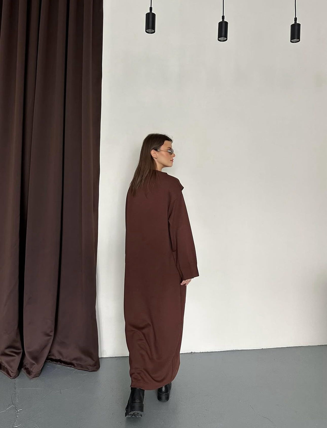 Robe Longue Oversize à Zip Asymétrique