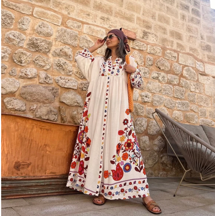 Robe longue bohème – Esprit artisanal & imprimé floral coloré - Fenomen Paris