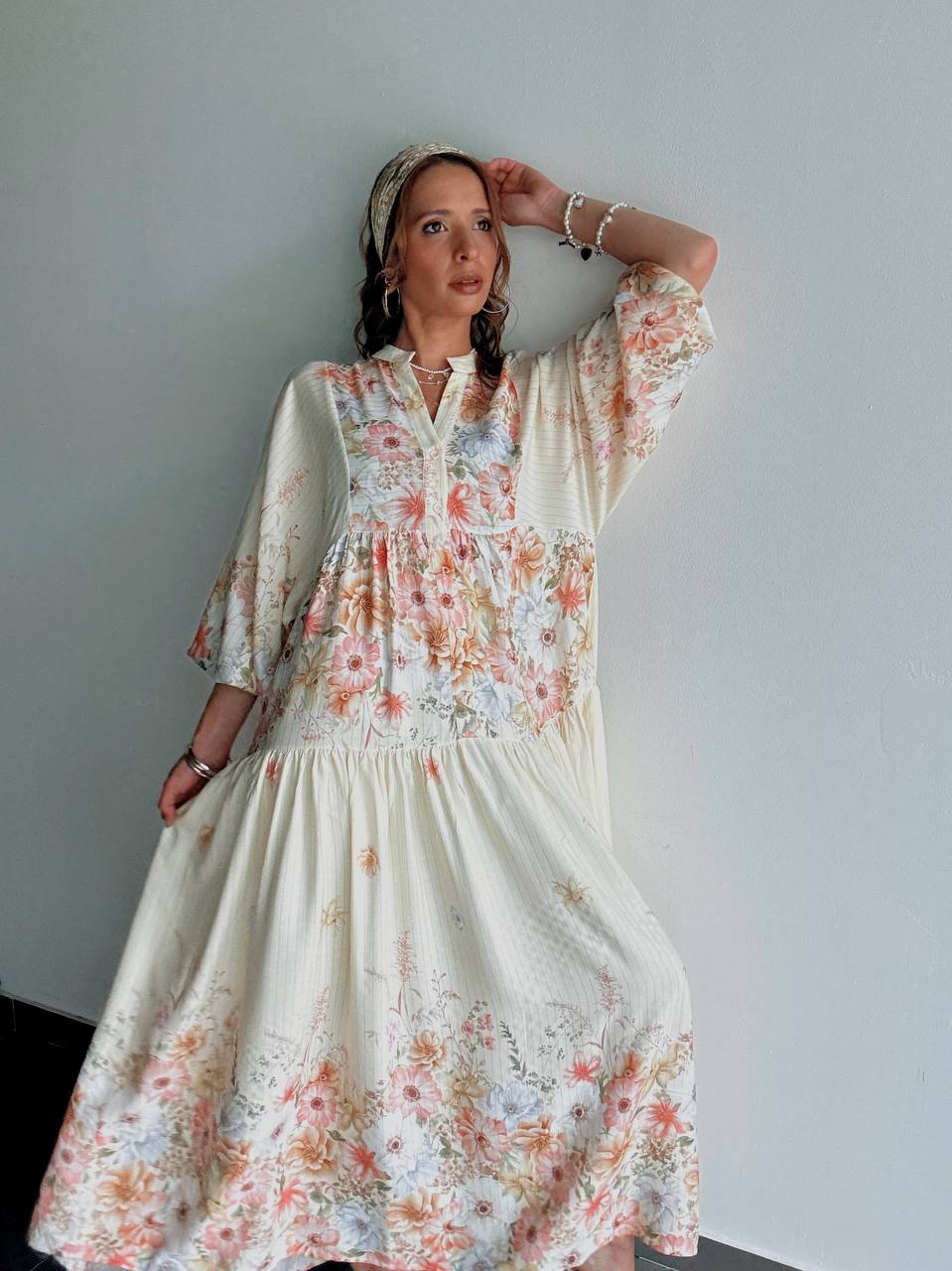 Robe longue bohème fleurie fluide - Fenomen Paris