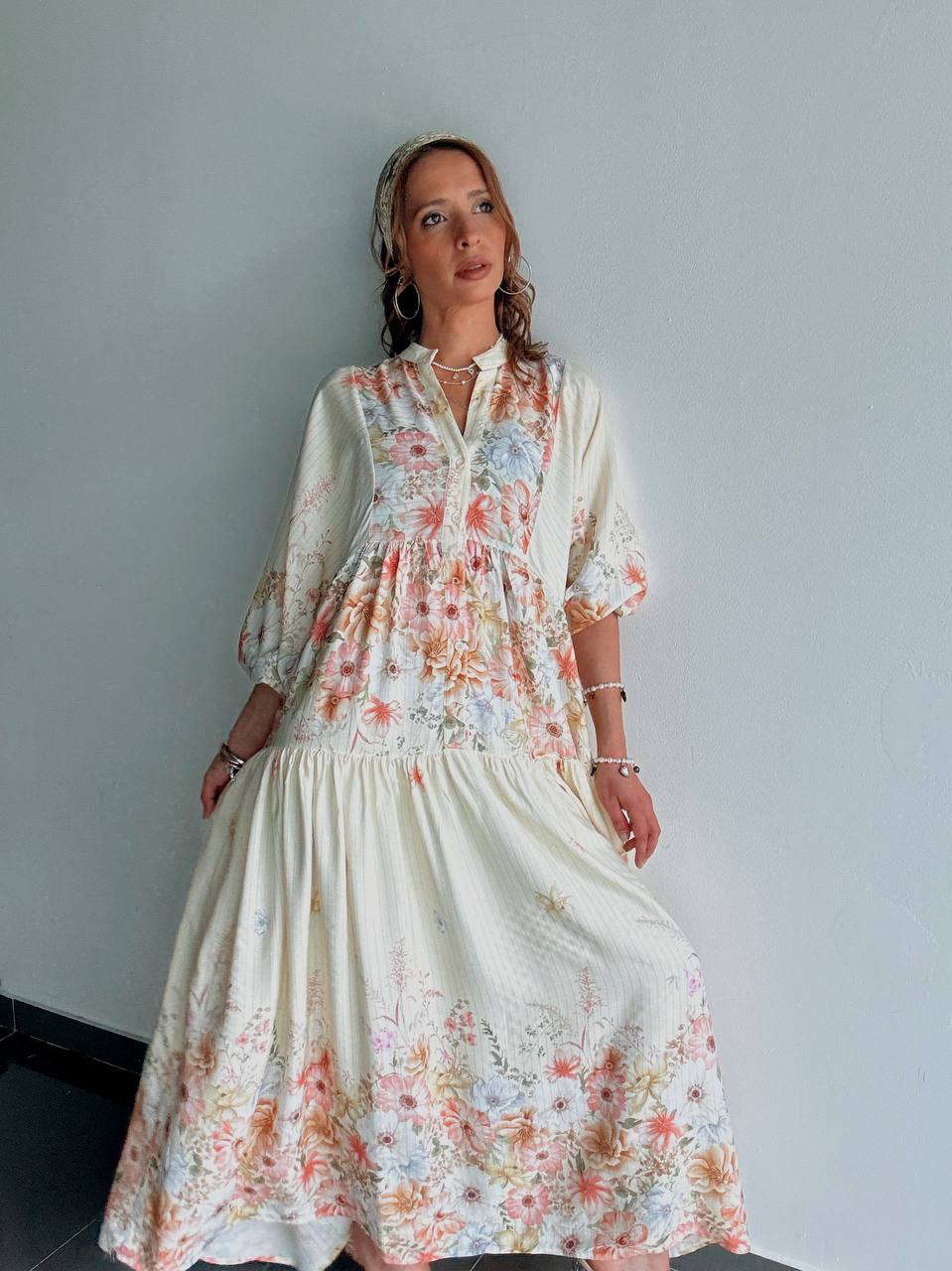 Robe longue bohème fleurie fluide - Fenomen Paris