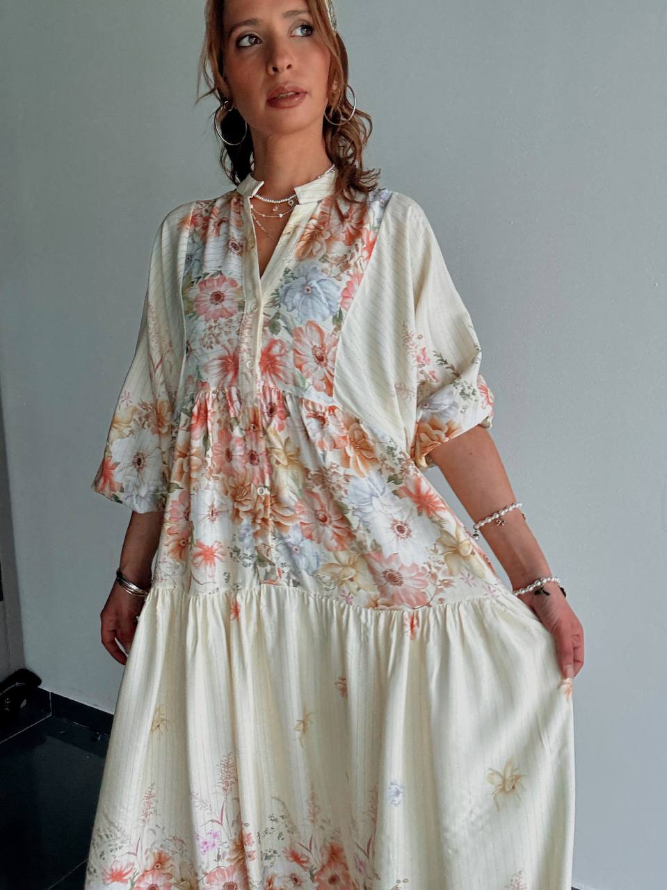 Robe longue bohème fleurie fluide - Fenomen Paris