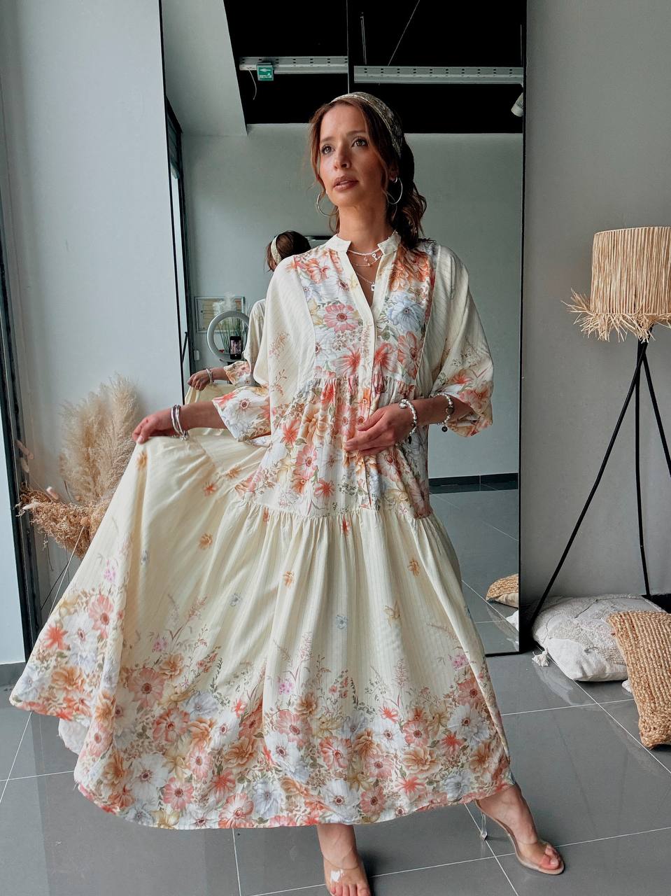 Robe longue bohème fleurie fluide - Fenomen Paris