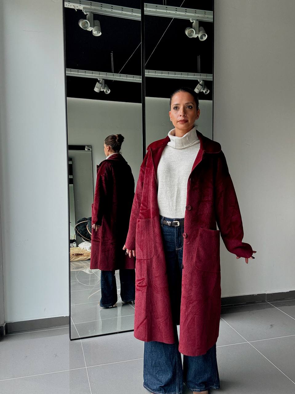 Veste Longue Boutonnées effet velour - Fenomen Paris