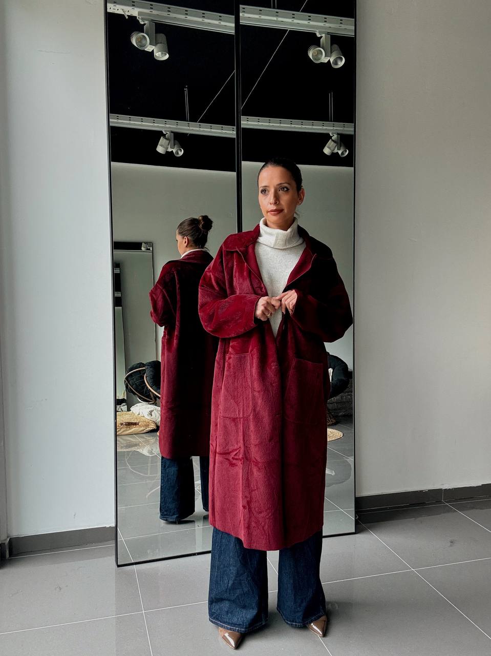 Veste Longue Boutonnées effet velour - Fenomen Paris