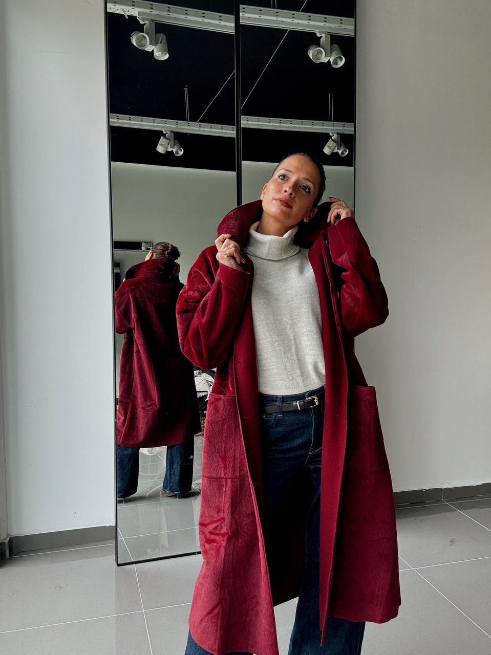 Veste Longue Boutonnées effet velour - Fenomen Paris