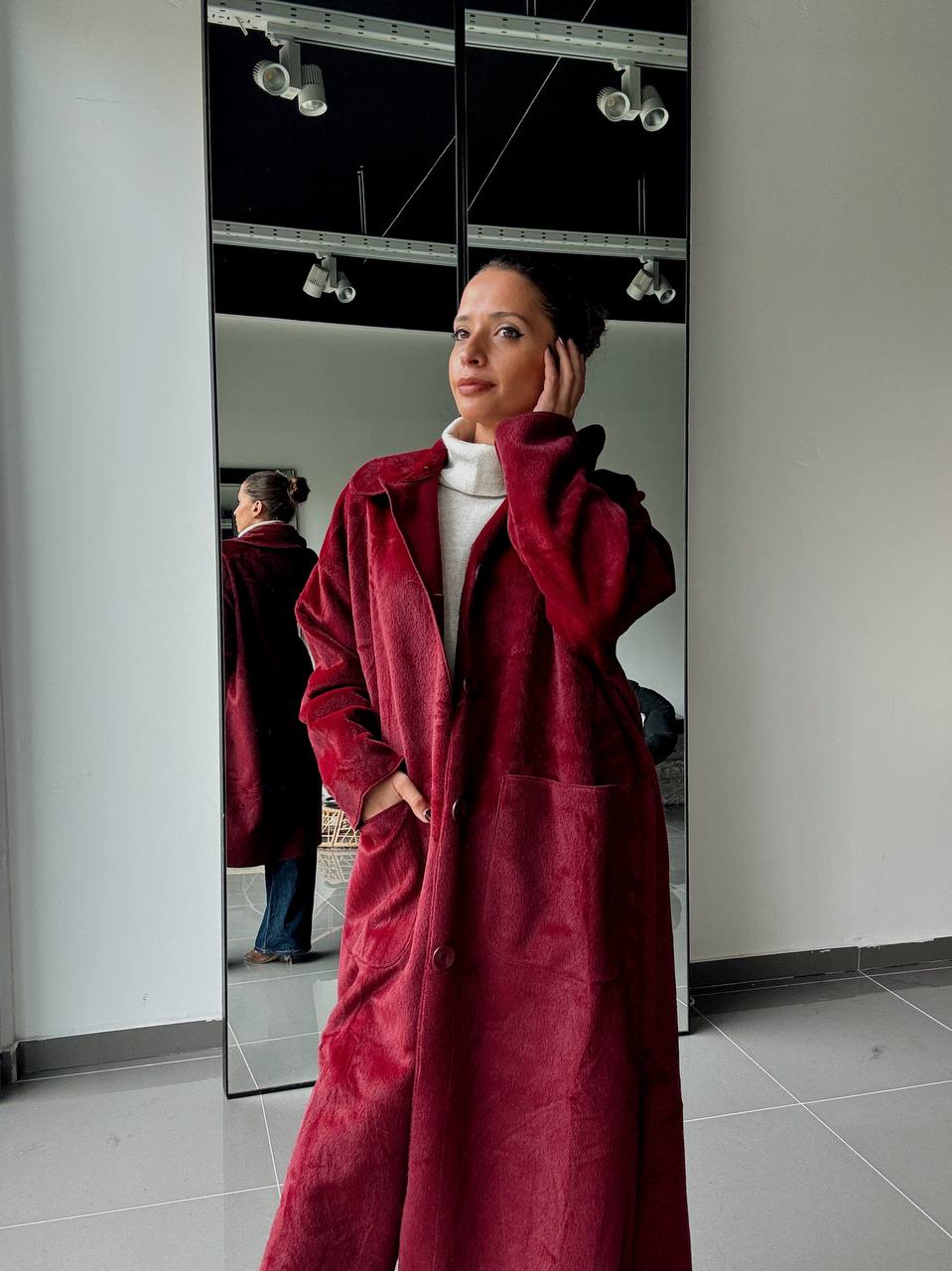 Veste Longue Boutonnées effet velour - Fenomen Paris