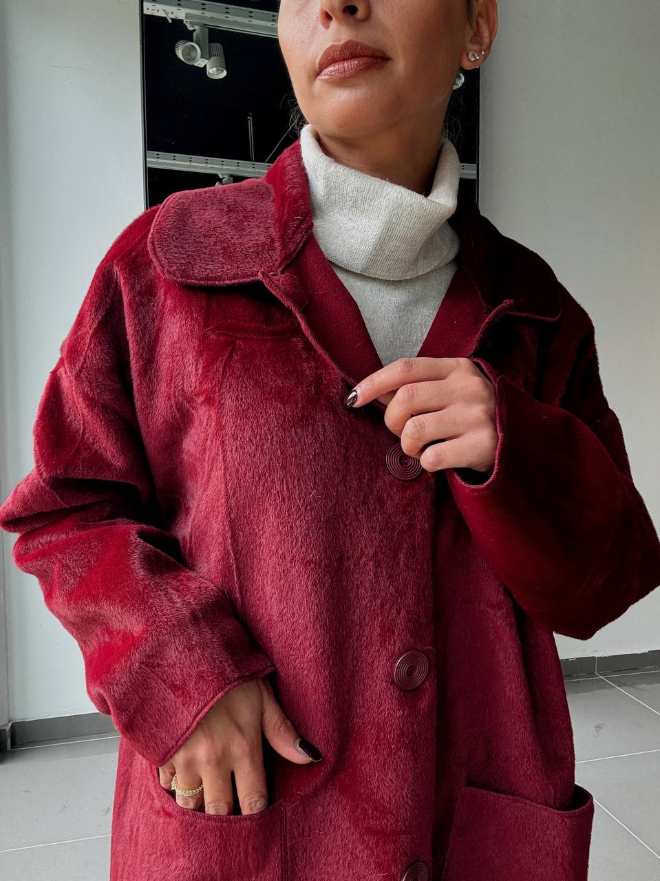Veste Longue Boutonnées effet velour - Fenomen Paris