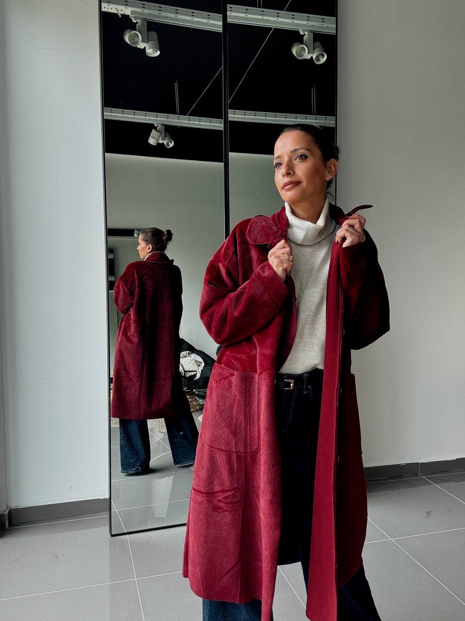 Veste Longue Boutonnées effet velour - Fenomen Paris