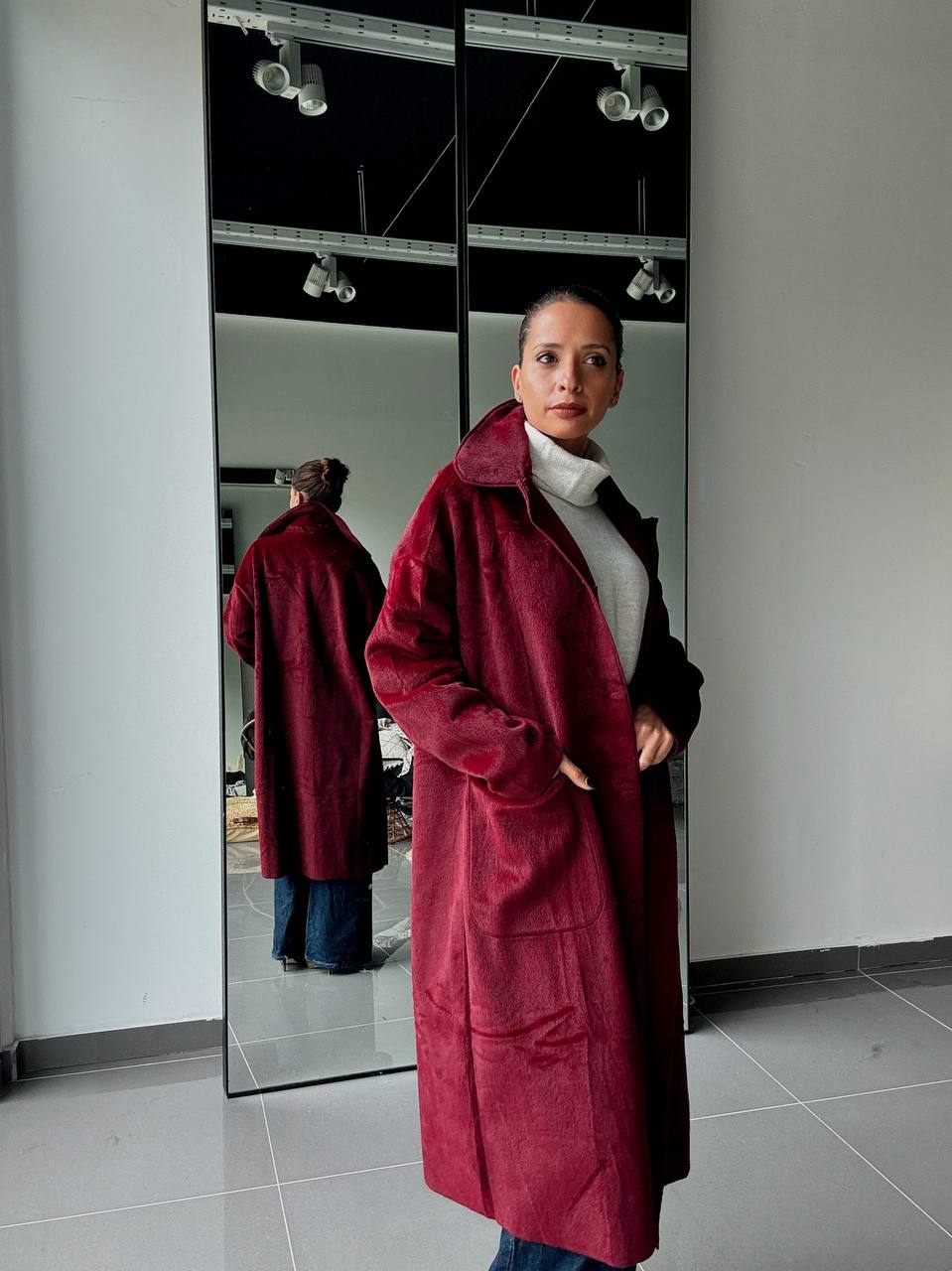 Veste Longue Boutonnées effet velour - Fenomen Paris